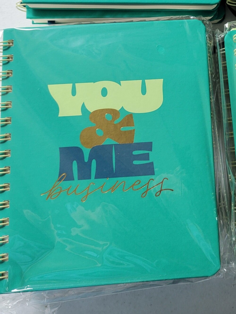3pk. Turquoise "You & Me Business" Spiral Journals. New Sealed Bag.
